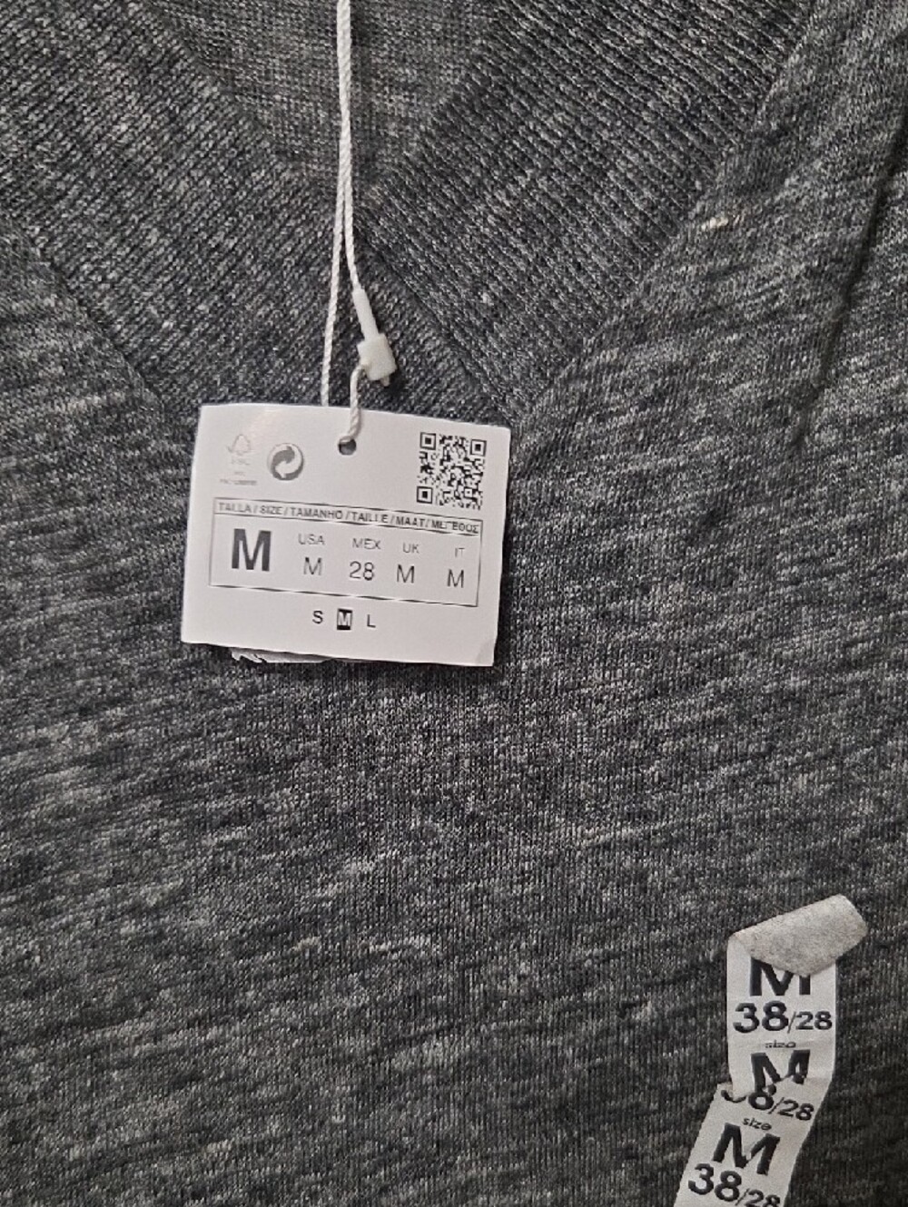 Zara Women's V-Neck Short Sleeve Tee - Heather Gray New W Tag.[1482] - Picture 4 of 5